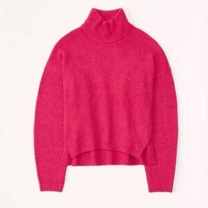 Abercrombie & Fitch Women's Classic Easy Turtleneck Ribbed Sweater Pink - XS NWT